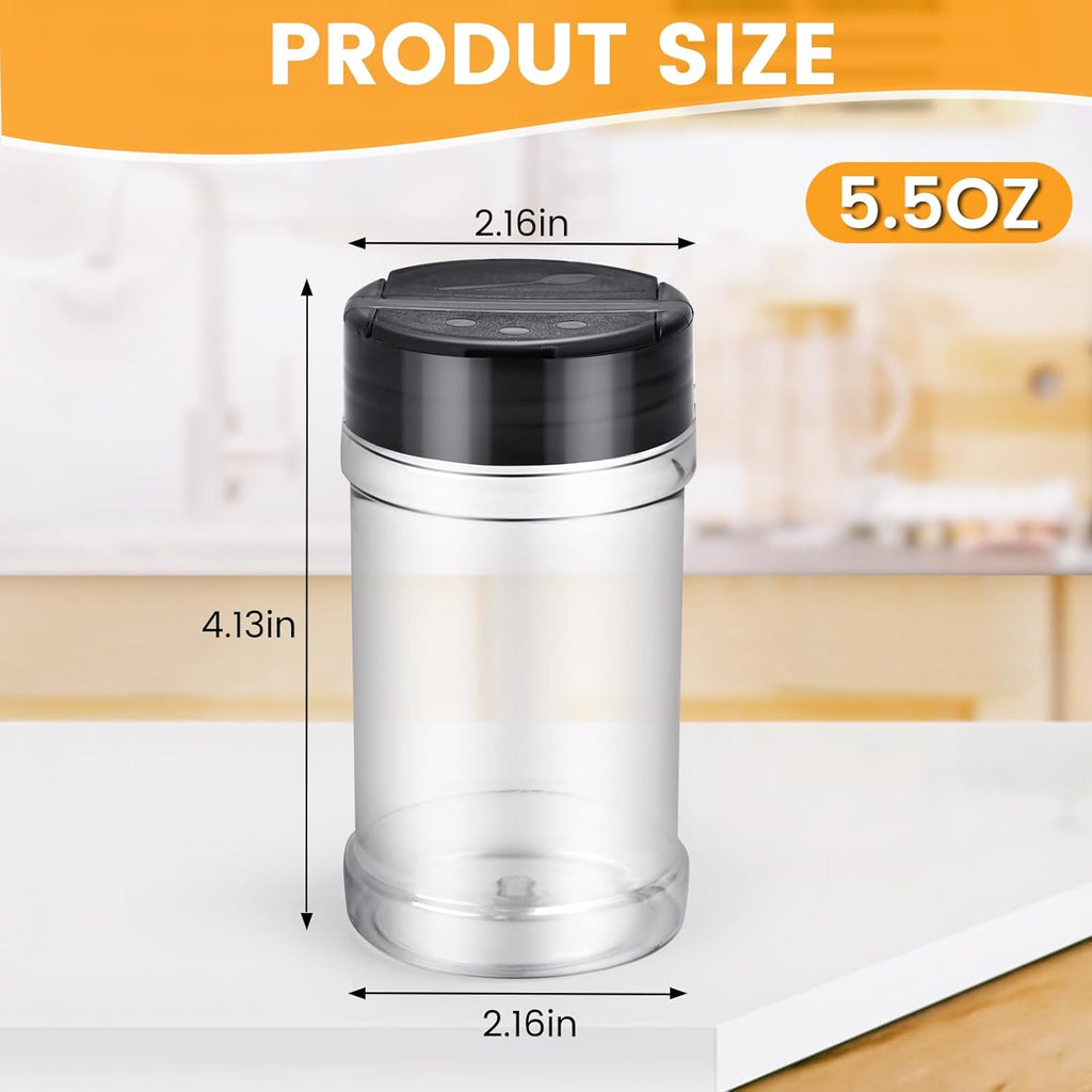 36pcs 5.5oz plastic spice jars with shaker lids, plastic spice jars,seasoning bottles,Used to store seasoning powder.