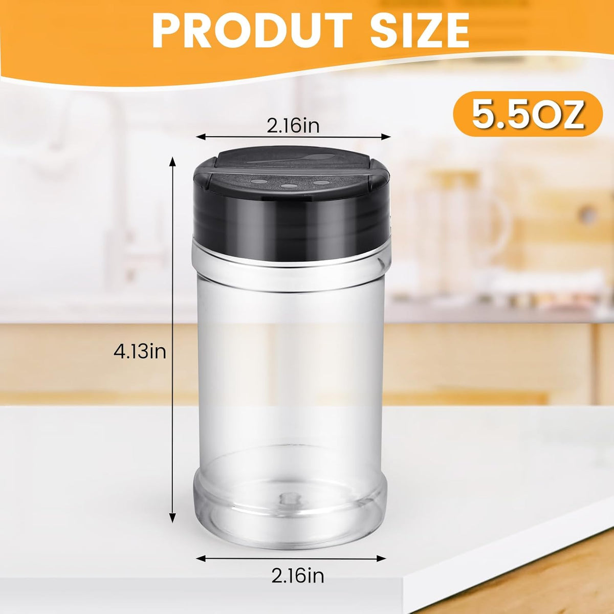 36pcs 5.5oz plastic spice jars with shaker lids, plastic spice jars,seasoning bottles,Used to store seasoning powder.