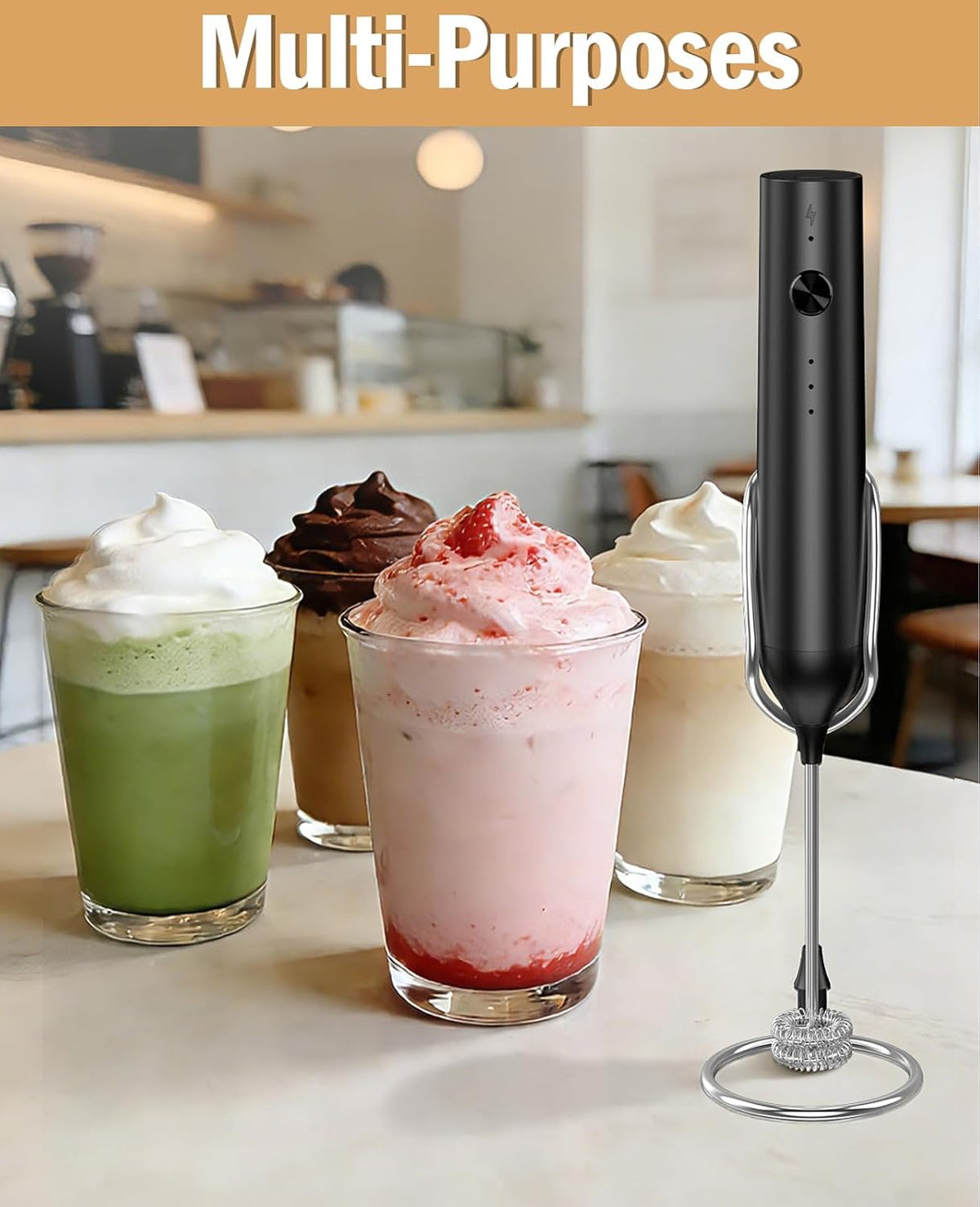 Rechargeable Milk Frother Handheld, hand mixer, Coffee Frother Handheld