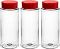Skyway Supreme 12 OZ Plastic Spice Bottles Seasoning Containers Jars - Flap Cap Pour and Sifter Spice Shaker - Refillable Perfect For BBQ Rub Herbs - BPA Free - Set of 3 - Large Durable