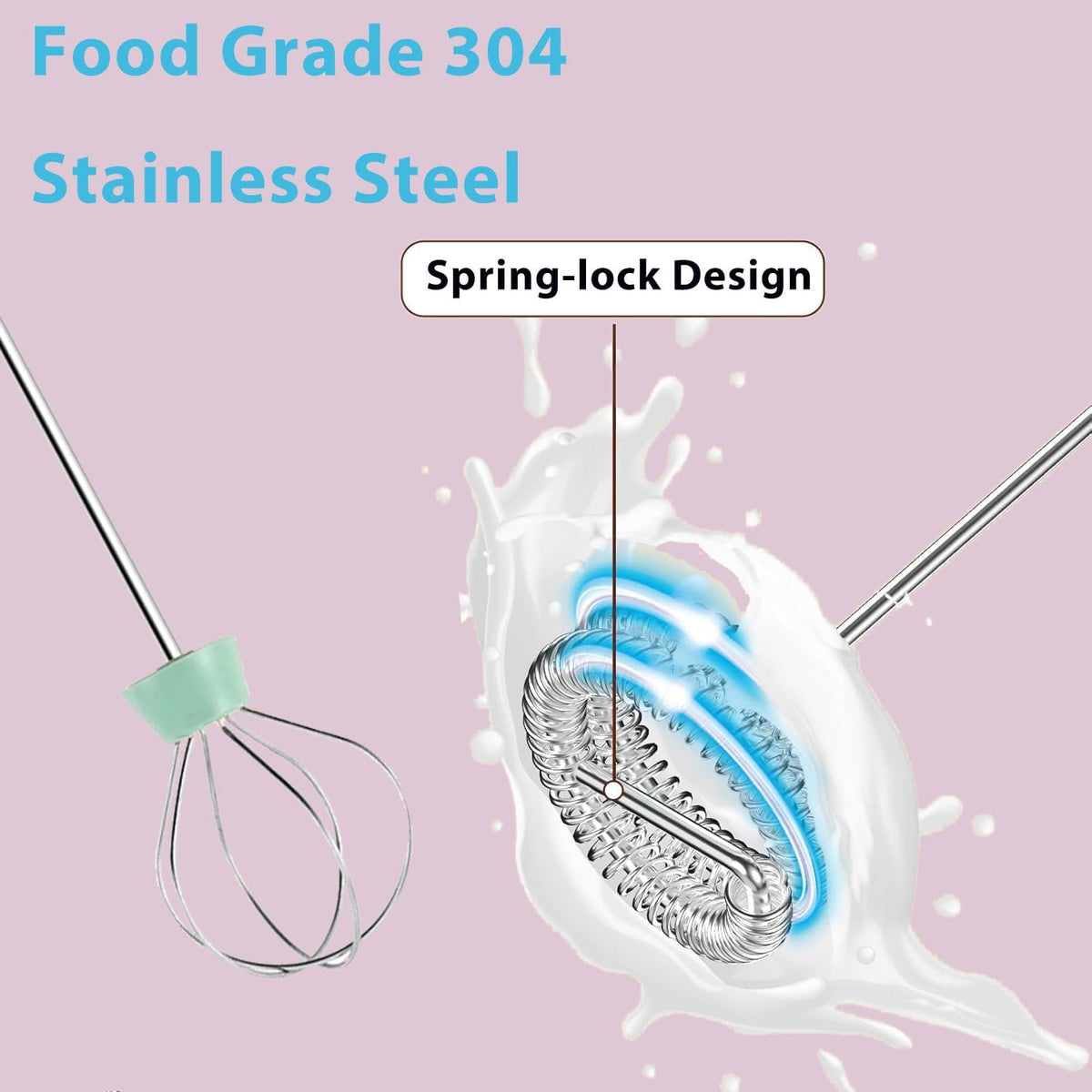 Rechargeable Handheld Milk Frother Wand with Stand