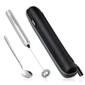 Handheld Milk Frother, ROMAUNT Battery Operated Electric HandHeld Portable Mini Mixer Machine Foam Coffee Maker for Latte Cappuccino Milk Foamer 304 Stainless Steel Whisk