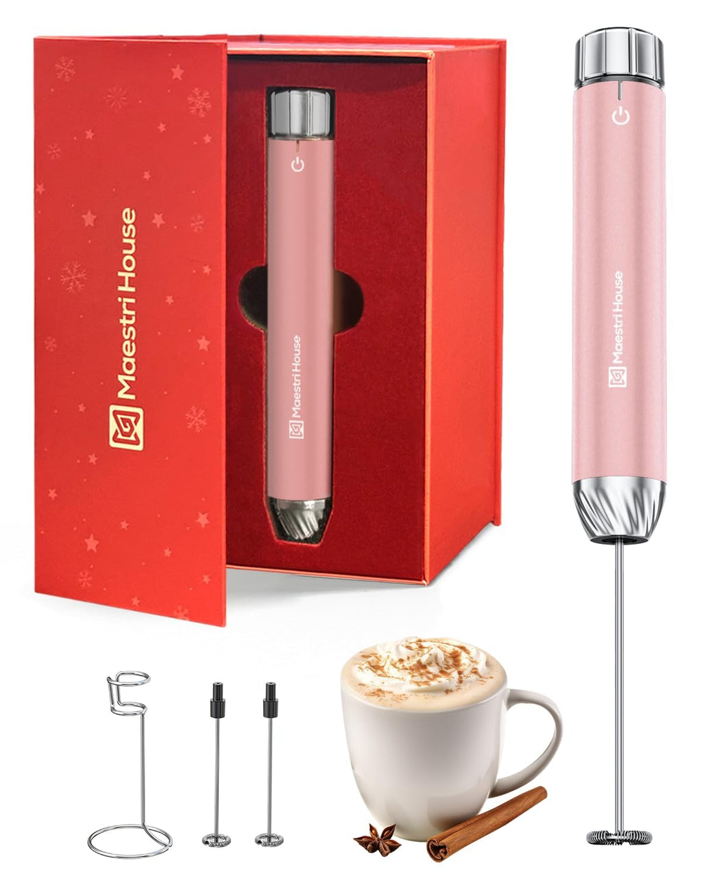 Maestri House LunaFro Max Rechargeable Milk Frother,Stepless Speed Control