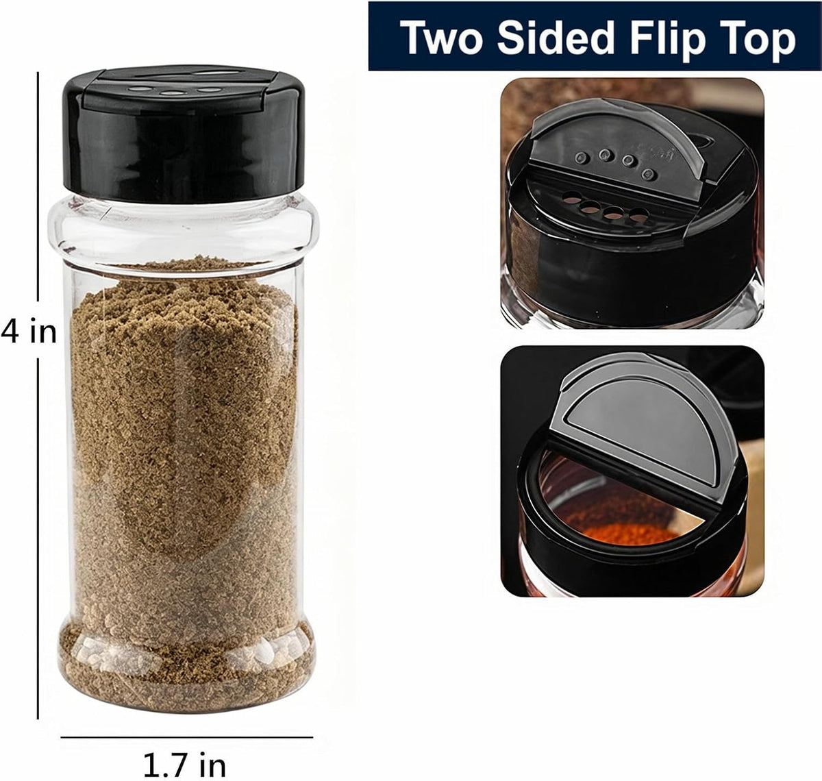 TUZAZO 14 Pcs 3 Oz Spice Jars Plastic Seasoning Containers