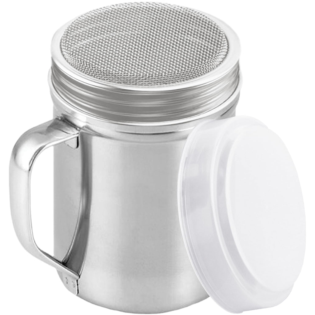 CUSINIUM Powdered Sugar Shaker Duster - With Handle - Cinnamon Shaker For Coffee Bar - Fine Mesh Dredge - 6 ounce, pack of 2 | Style: Fine