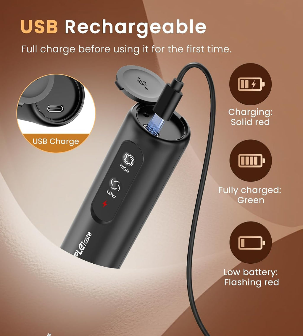 SIMPLETASTE 2-Speed Rechargeable Milk Frother Handheld