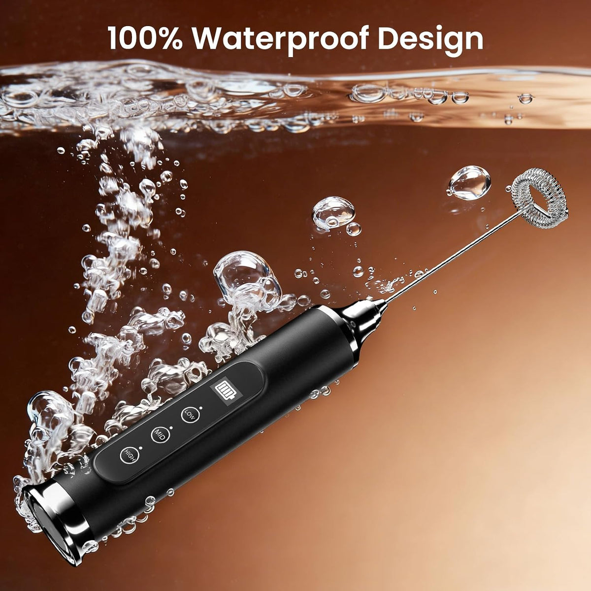 YUSWKO Milk Frother Wand for Coffee, Coffee Frother Handheld Drink Mixer
