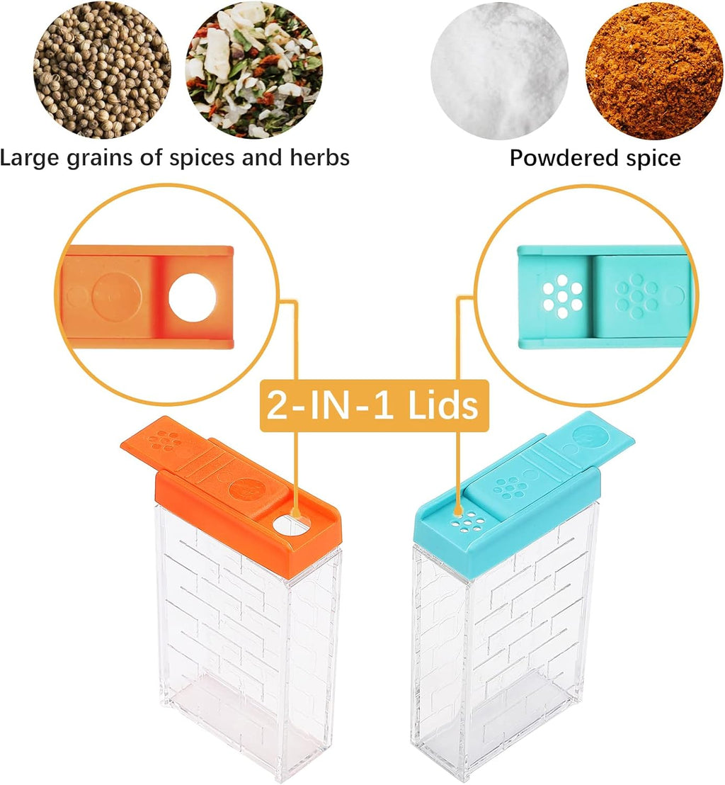 URALFA Multi Spice Containers, Plastic Spice Shaker, 24 Pack Color