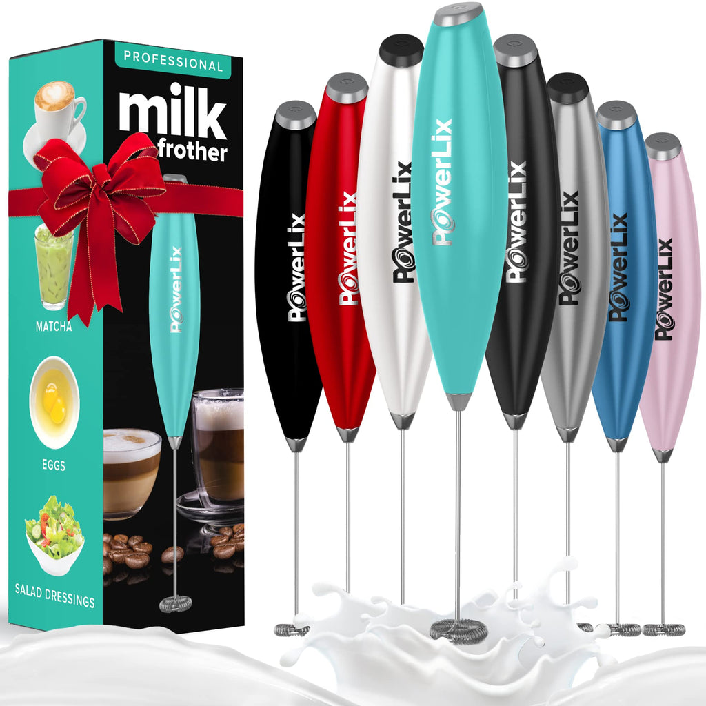 PowerLix Powerful Handheld Milk Frother With Stand Battery Operated Foam Maker Frother Wand For Coffee (A Black) (A Black)
