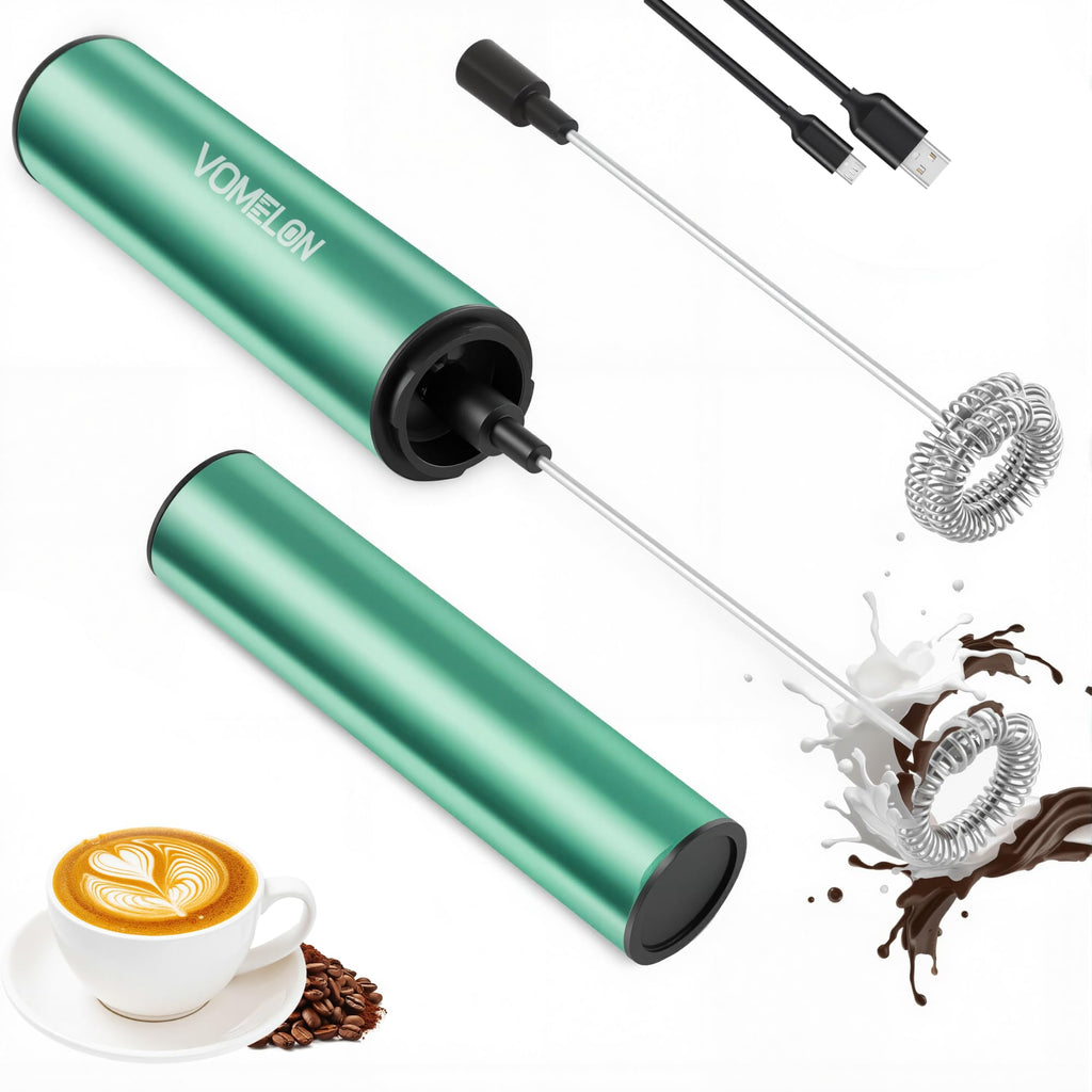 Rechargeable Milk Frother Battery Operated,2-Speed Portable Travel Frother,Electric Milk Foamer Coffee Frother for Latte, Cappuccino, Hot Chocolate Drink Mixer with Double Mini Whisks and USB Cable