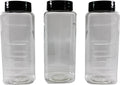 Pinnacle Mercantile 3-Pack Large Plastic Spice Jars Herb Container Bottles with Sifter Shaker Spoon Caps 33 ounce Empty BPA Free Made In USA