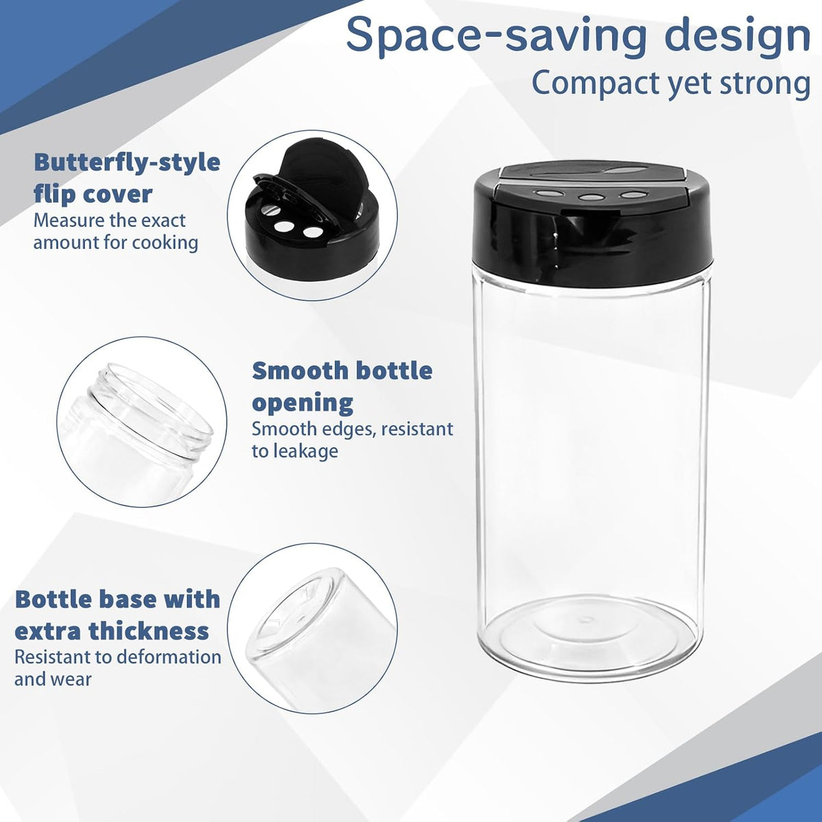 35 Pcs 8.7 oz Plastic Spice Jars with Labels and Pen Clear Kitchen Seasoning Containers with Shaker Lids Spice Powders Bottles Seasoning Store Jars, for Kitchen