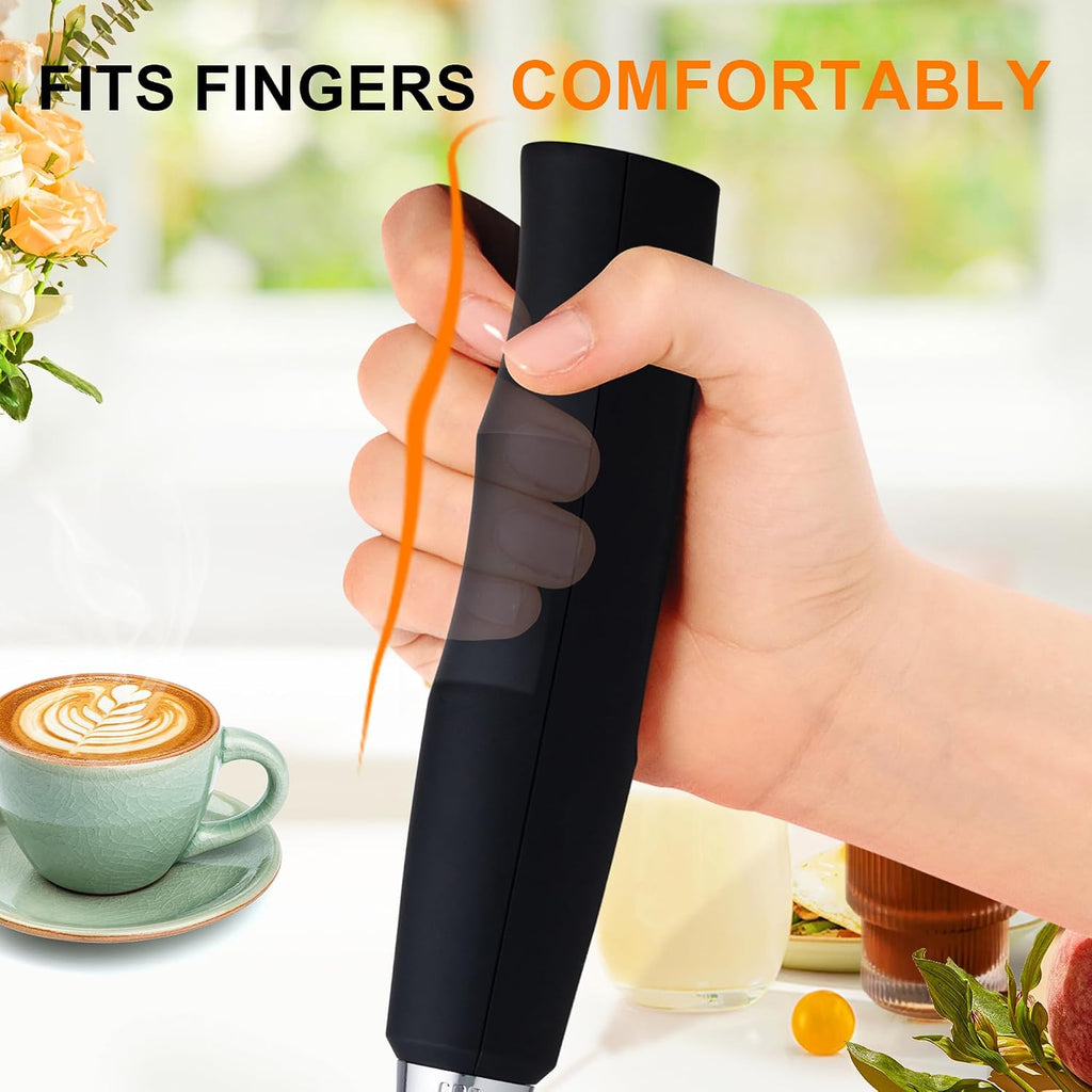 YUSWKO Handheld Milk Frother Wand for Coffee, Rechargeable Electric Whisk