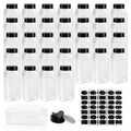 34 Pack 16 oz Plastic Spice Jars with Cap Clear Empty Square Bottle With flip lid Reusable Spice Bottle Large Seasoning Jars Powder Storage Container for Storing Seasoning Powders Supplies