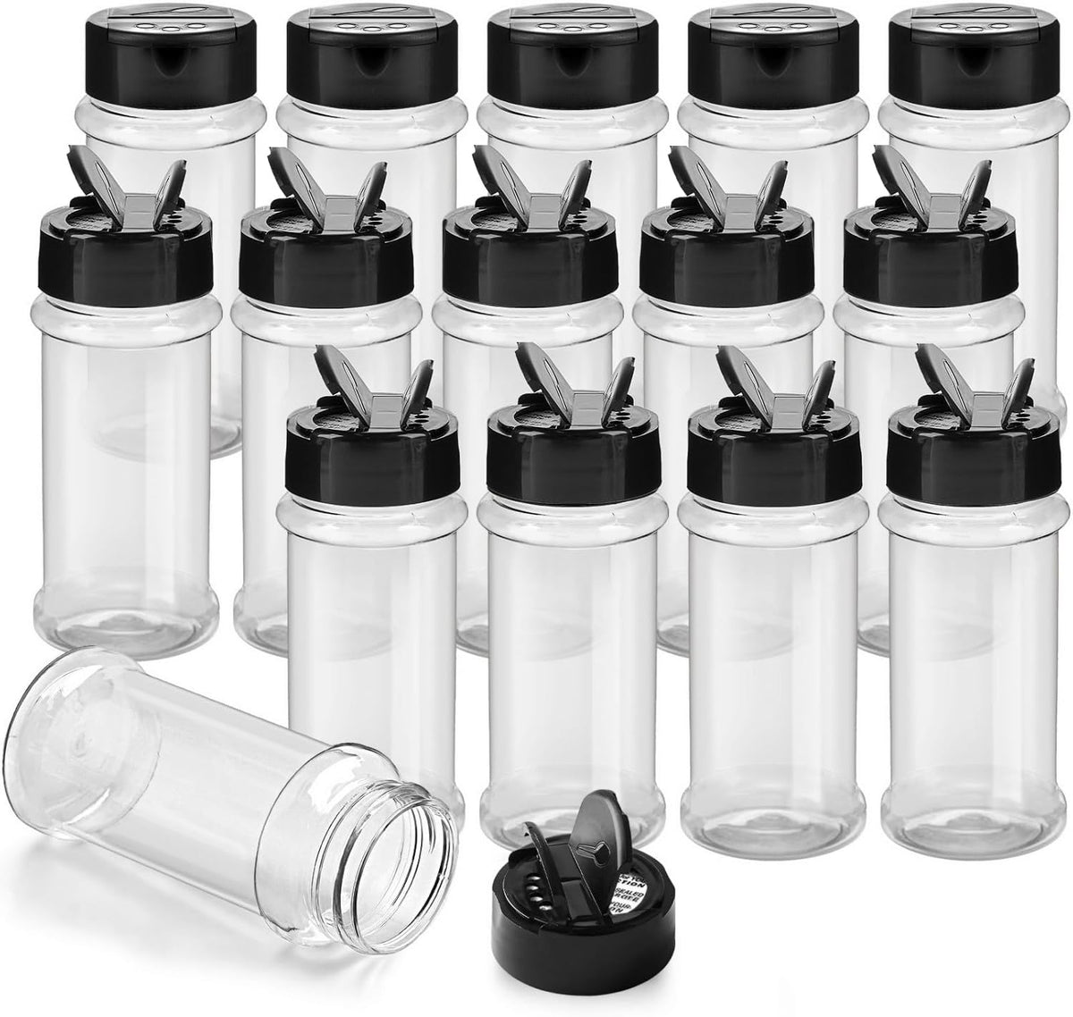 TUZAZO 14 Pcs 3 Oz Spice Jars Plastic Seasoning Containers