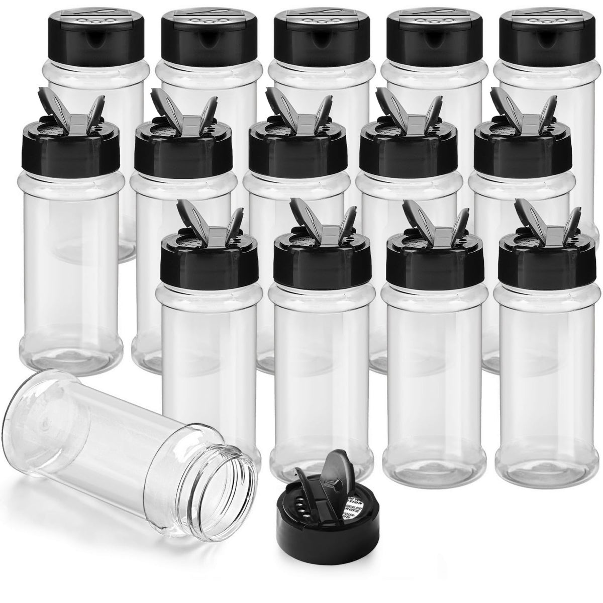 TUZAZO 14 Pcs 3 Oz Spice Jars Plastic Seasoning Containers