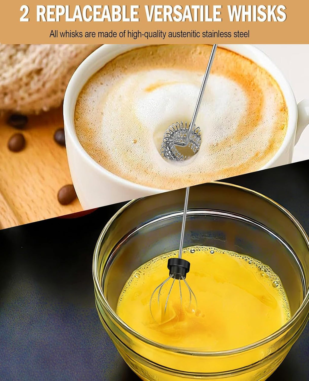 Rechargeable Milk Frother Handheld, hand mixer, Coffee Frother Handheld