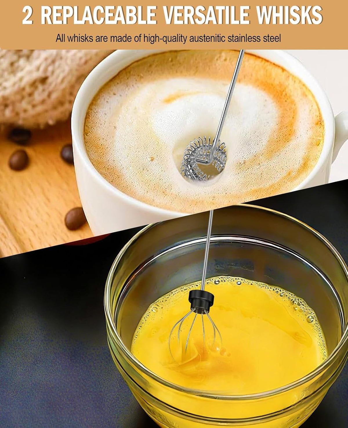 Rechargeable Milk Frother Handheld, hand mixer, Coffee Frother Handheld