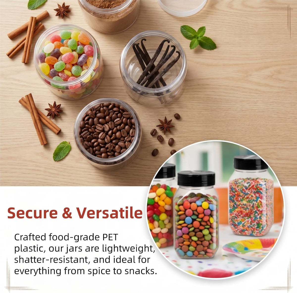 Dicunoy 16 Pack 17 OZ Plastic Spice Containers, Large Seasoning Jars with Shaker Lids, Reusable Empty Storage Bottle for Kitchen Storing Spice, Powders