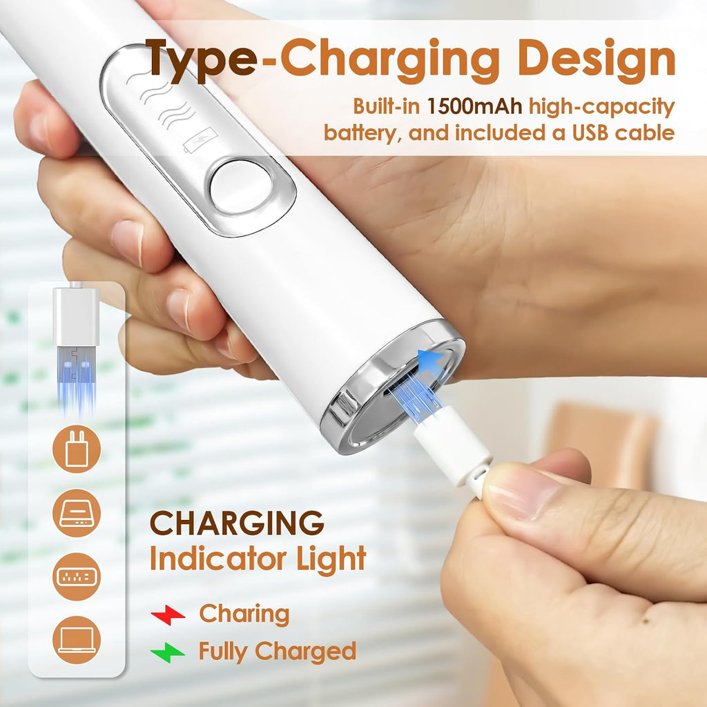 Handheld Milk Frother, Rechargeable Milk Frother, Coffee Mixer Wand, White