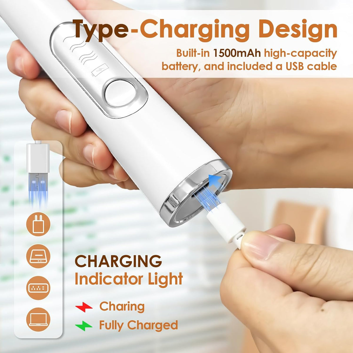 Handheld Milk Frother, Rechargeable Milk Frother, Coffee Mixer Wand, White