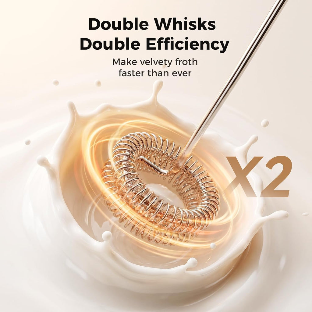 Rechargeable Milk Frother Handheld, 3 Speeds for Coffee, Latte