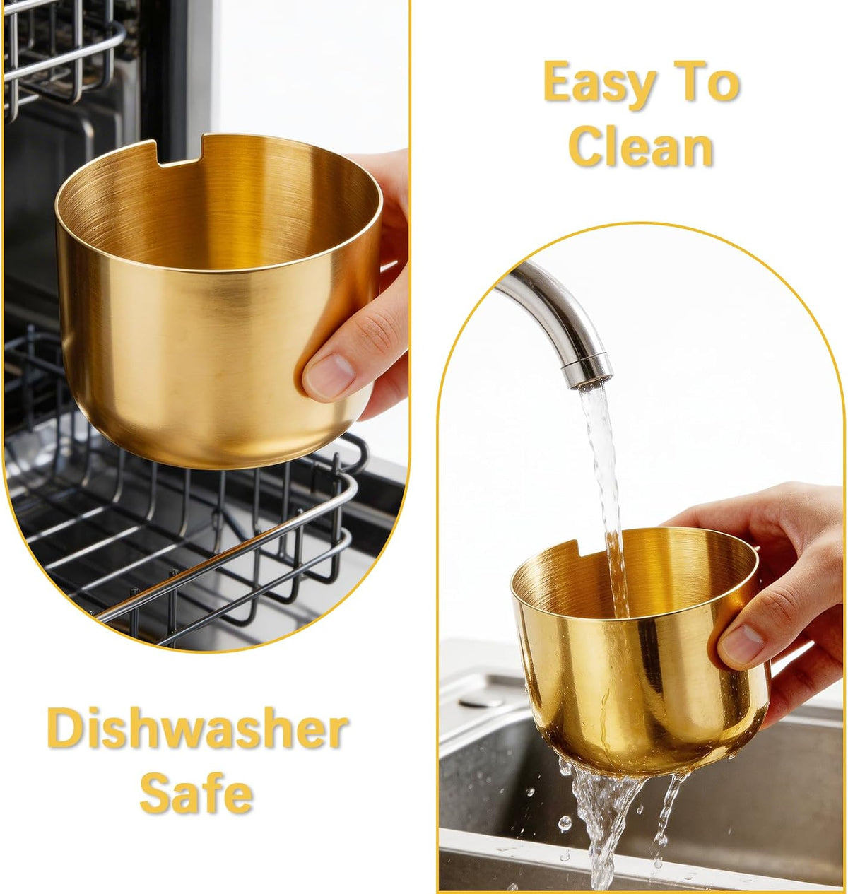 3 Pcs Gold Coffee and Sugar Dispenser with Storage Rack - Stainless Steel Gold Sugar Container Condiment Dispenser with Glass Lid and Spoon for Home Kitchen for Salt, Coffee Bean