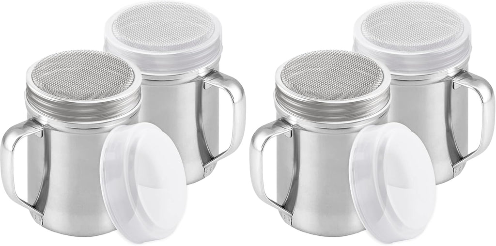 CUSINIUM Powdered Sugar Shaker Duster - With Handle - Cinnamon Shaker For Coffee Bar - Fine Mesh Dredge - 6 ounce, pack of 2 | Style: Fine