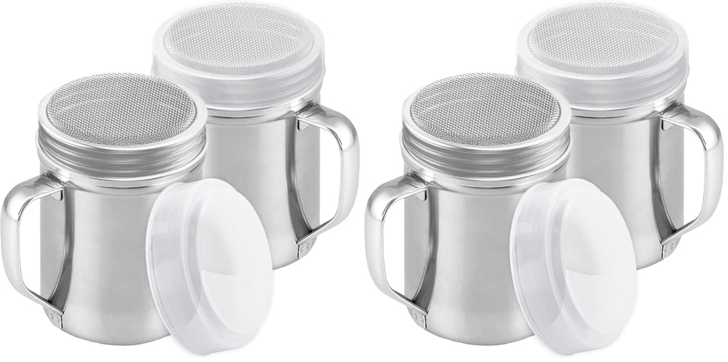 CUSINIUM Powdered Sugar Shaker Duster - With Handle - Cinnamon Shaker For Coffee Bar - Fine Mesh Dredge - 6 ounce, pack of 2 | Style: Fine