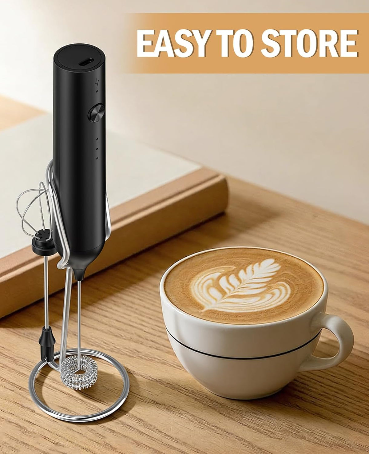Rechargeable Milk Frother Handheld, hand mixer, Coffee Frother Handheld