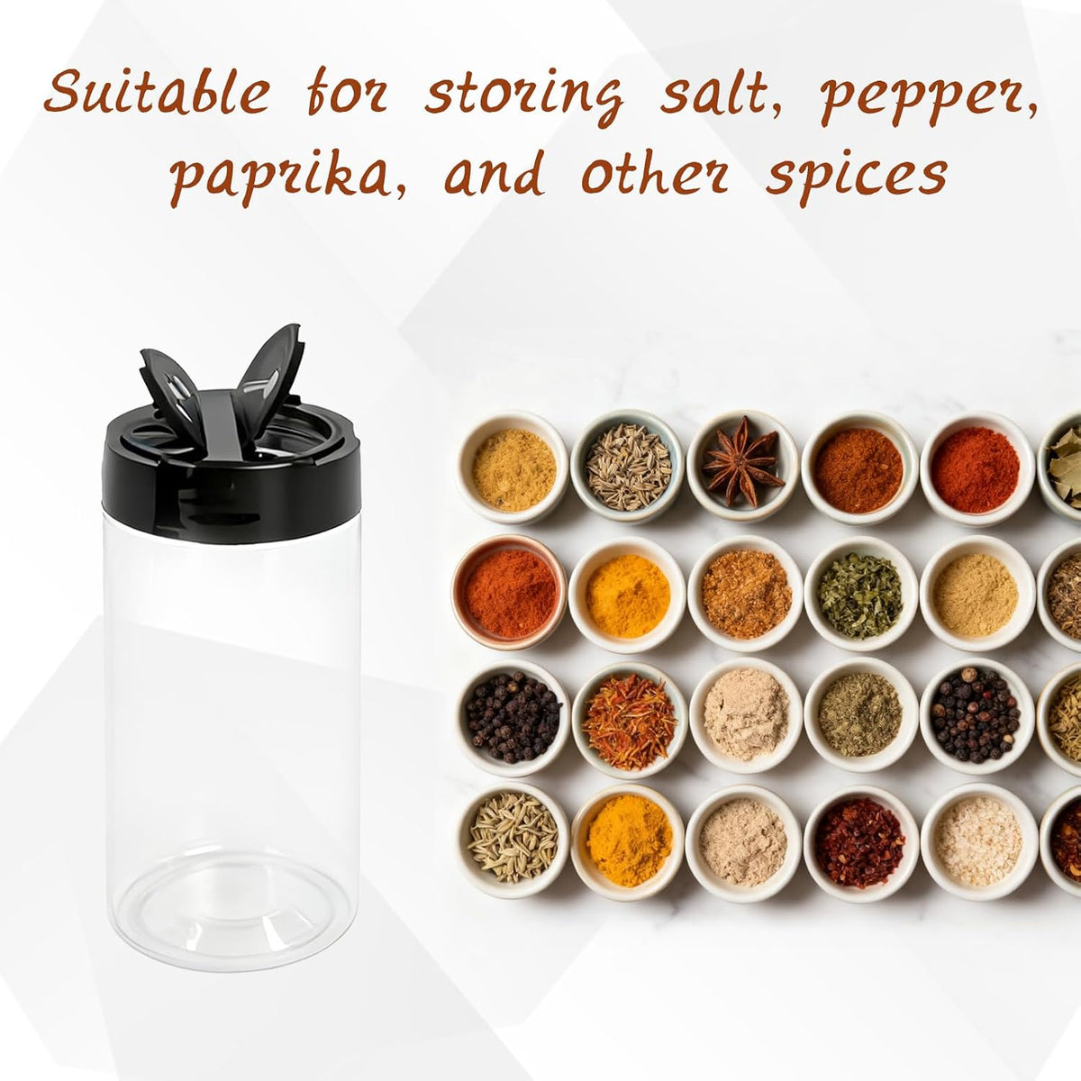 35 Pcs 8.7 oz Plastic Spice Jars with Labels and Pen Clear Kitchen Seasoning Containers with Shaker Lids Spice Powders Bottles Seasoning Store Jars, for Kitchen
