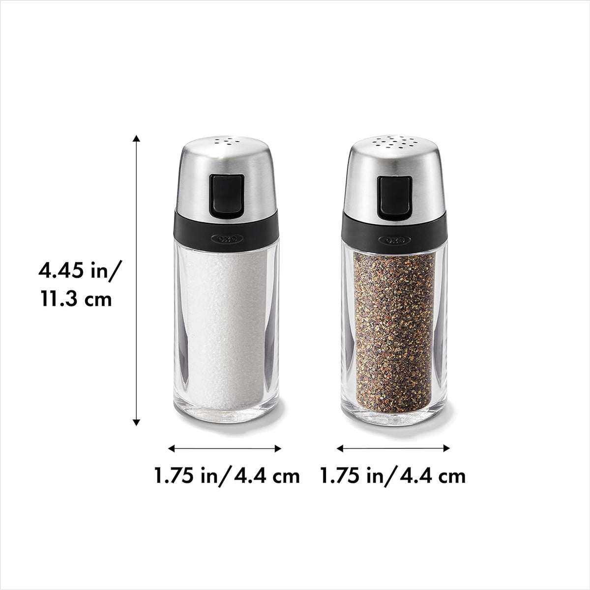 OXO Good Grips Salt & Pepper Shaker Set, Easy to Refill with Twist-Off Lid