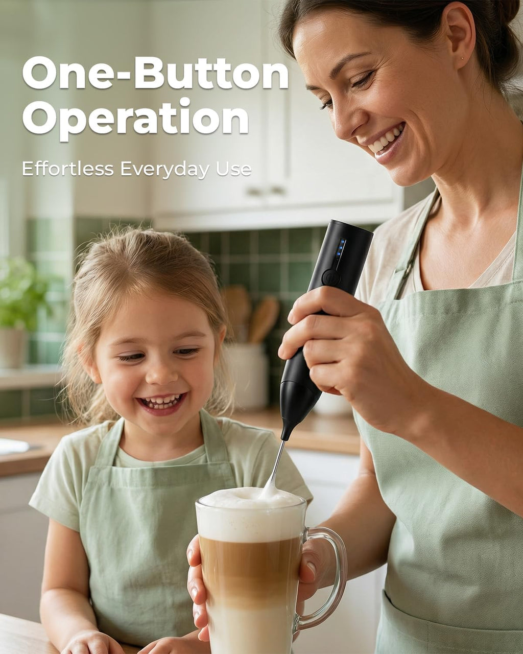 Electric Milk Frother Handheld Rechargeable, Handheld Foam Maker
