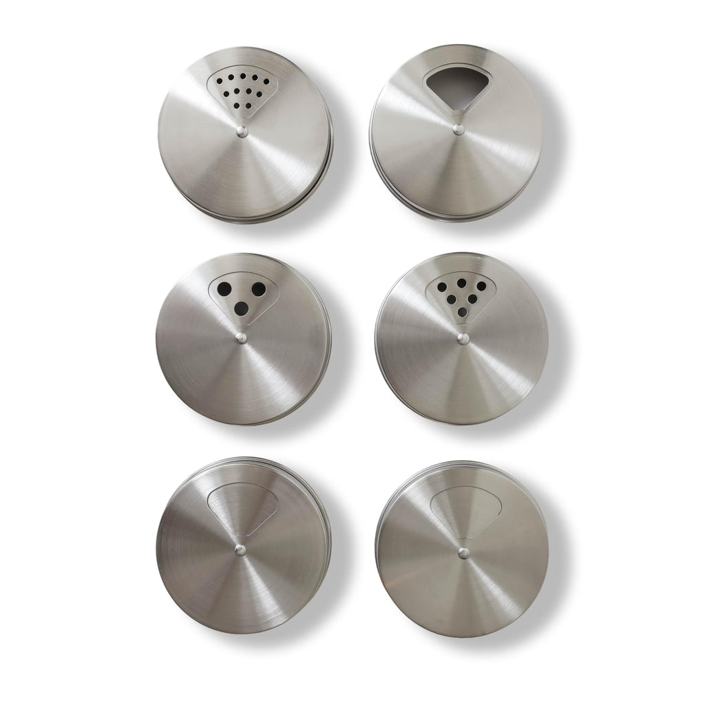 Mason Jar Shaker Lids Stainless Steel – Adjustable Spice & Seasoning Dispenser Tops for Regular Mouth Ball Canning Jars (4 Pack)