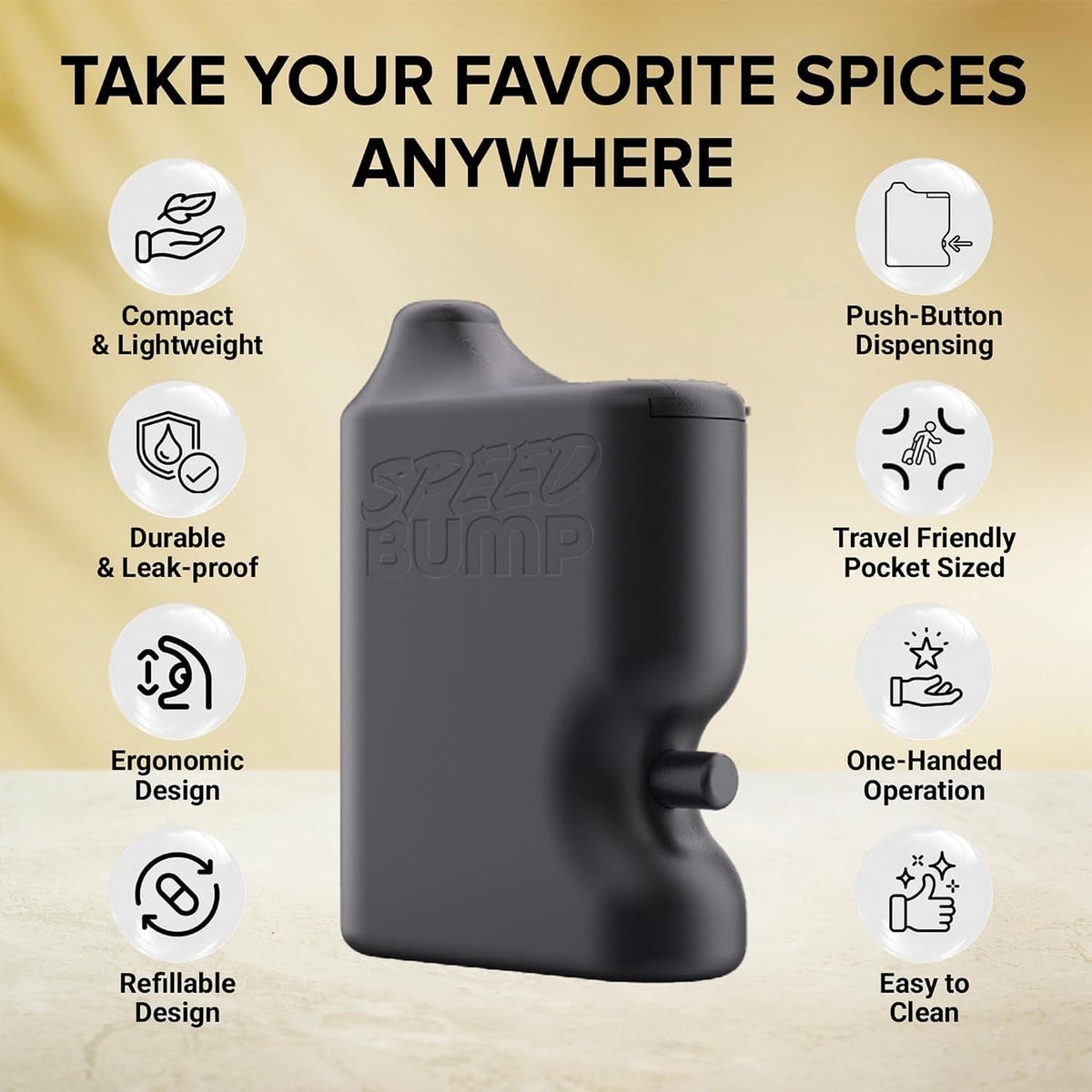 Portable Pepper Shaker (Black) - Versatile Seasoning Set, Multi Functional Salt Dispenser Spice Shakers for Easy Use - Convenient & Durable Plastic Salt and Pepper Dispenser for Fine Spices