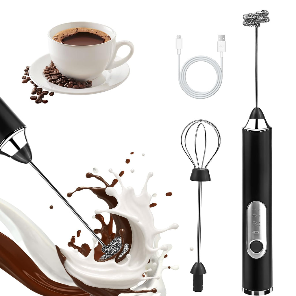 Handheld Milk Frother, Rechargeable Milk Frother, Coffee Mixer Wand, White