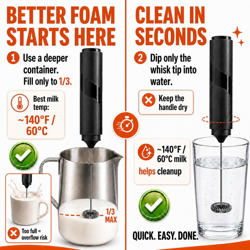 Portable Milk Frother Handheld - Travel Coffee Frother Handheld