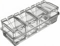 Clear Seasoning Box, 4 Pieces Acrylic Seasoning Rack Spice Jars with Spoons,Storage Container Condiment Jars - Cruet with Cover