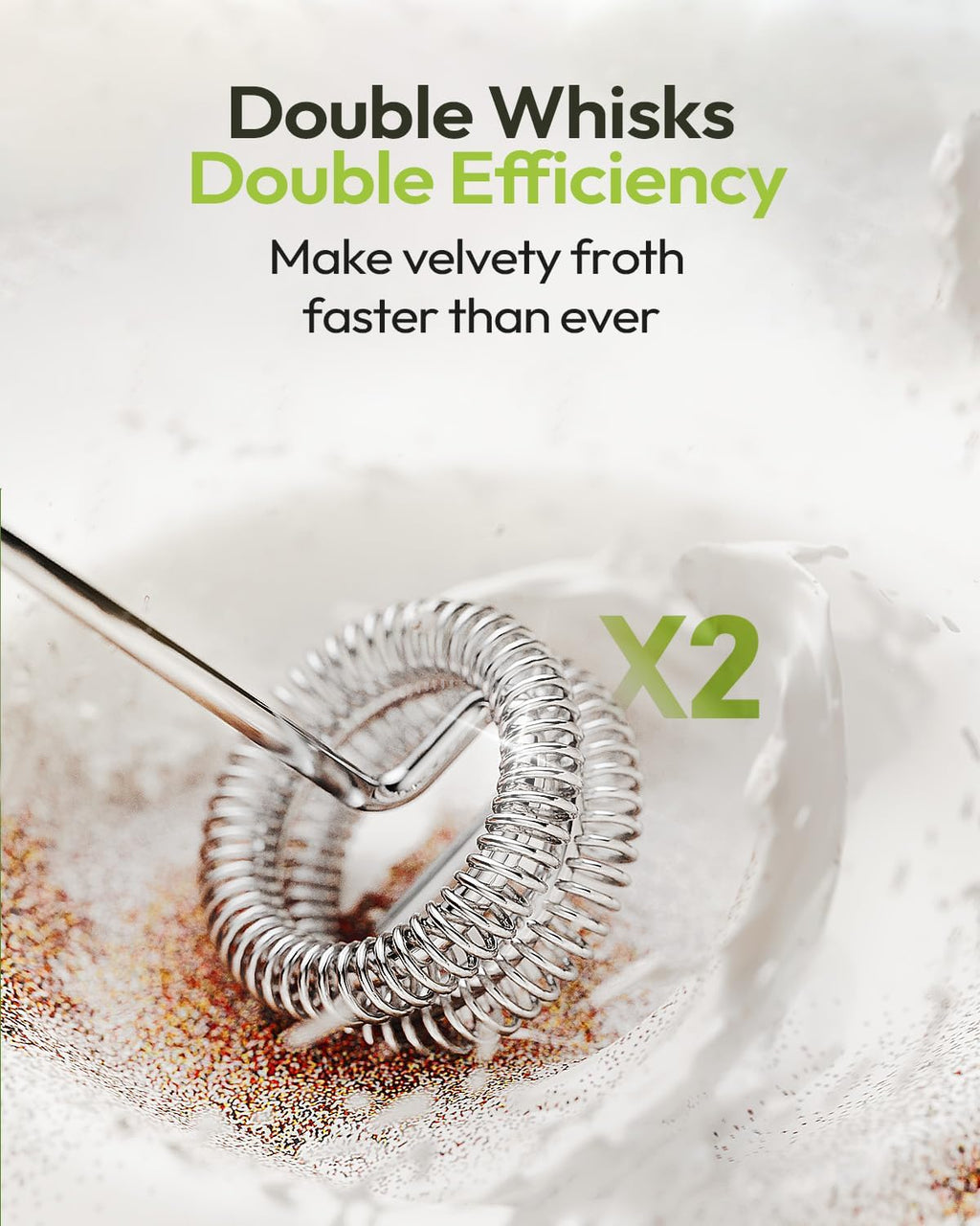 Maestri House LunaFro Rechargeable Milk Frother, Stand & 2 Detachable Whisk
