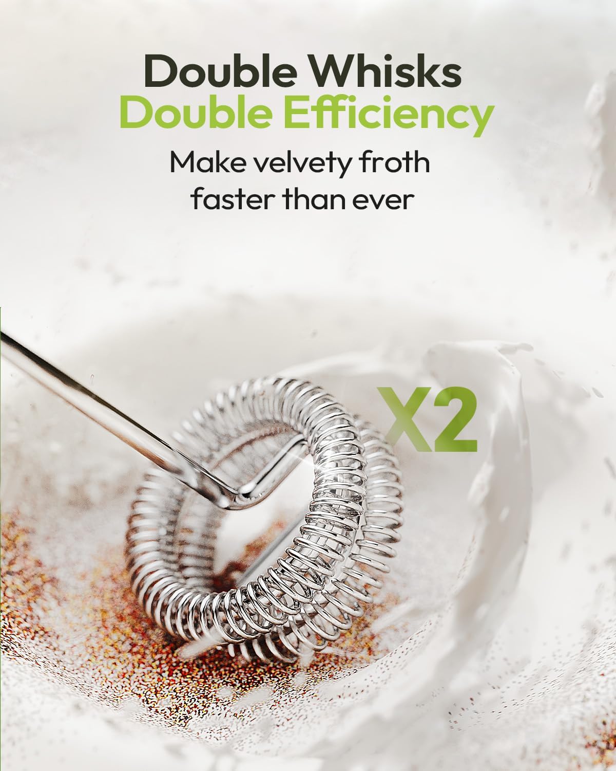 Maestri House LunaFro Rechargeable Milk Frother, Stand & 2 Detachable Whisk