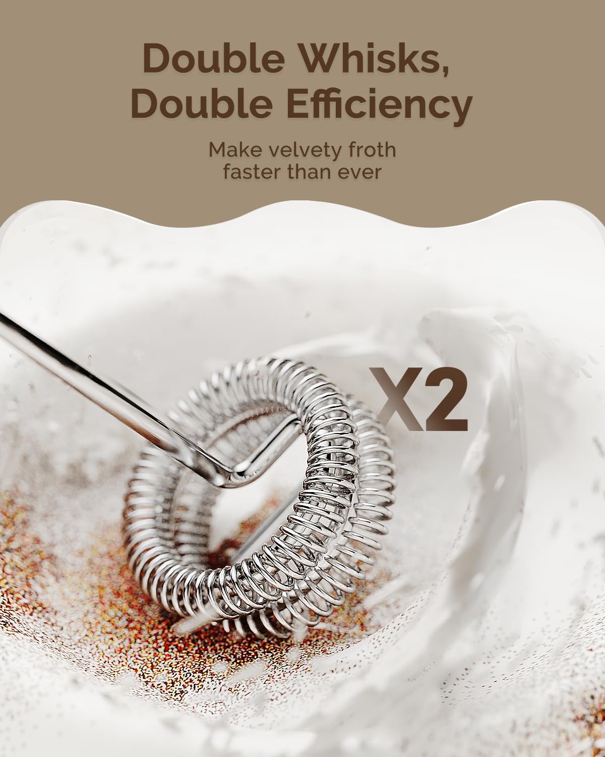 Maestri House Rechargeable Milk Frother, LunaFro Mini with Detachable Wand