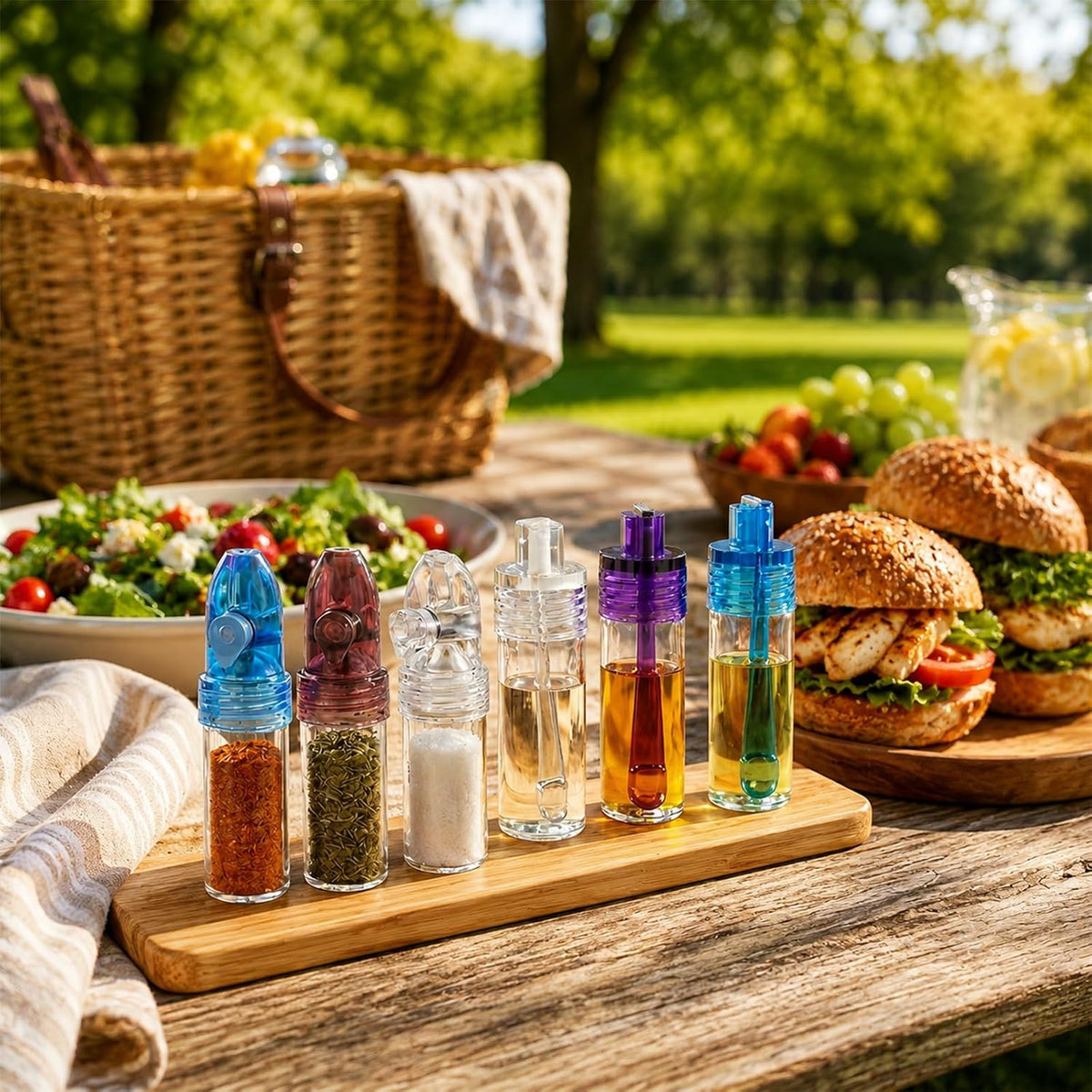 15PCS Portable Spice Dispenser Set, Mini Seasoning Bottles