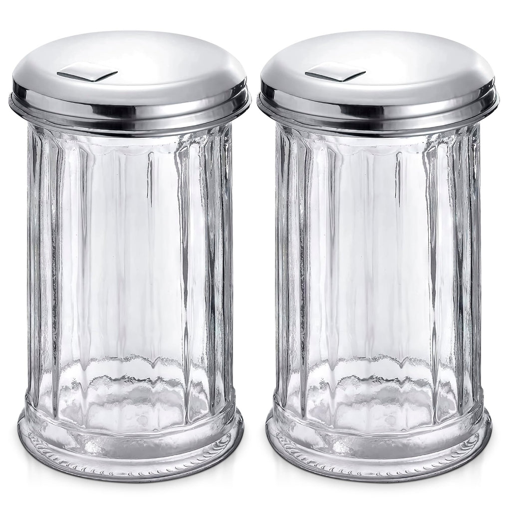 12 Oz Glass Sugar Container for Coffee Bar, with Pour Spout
