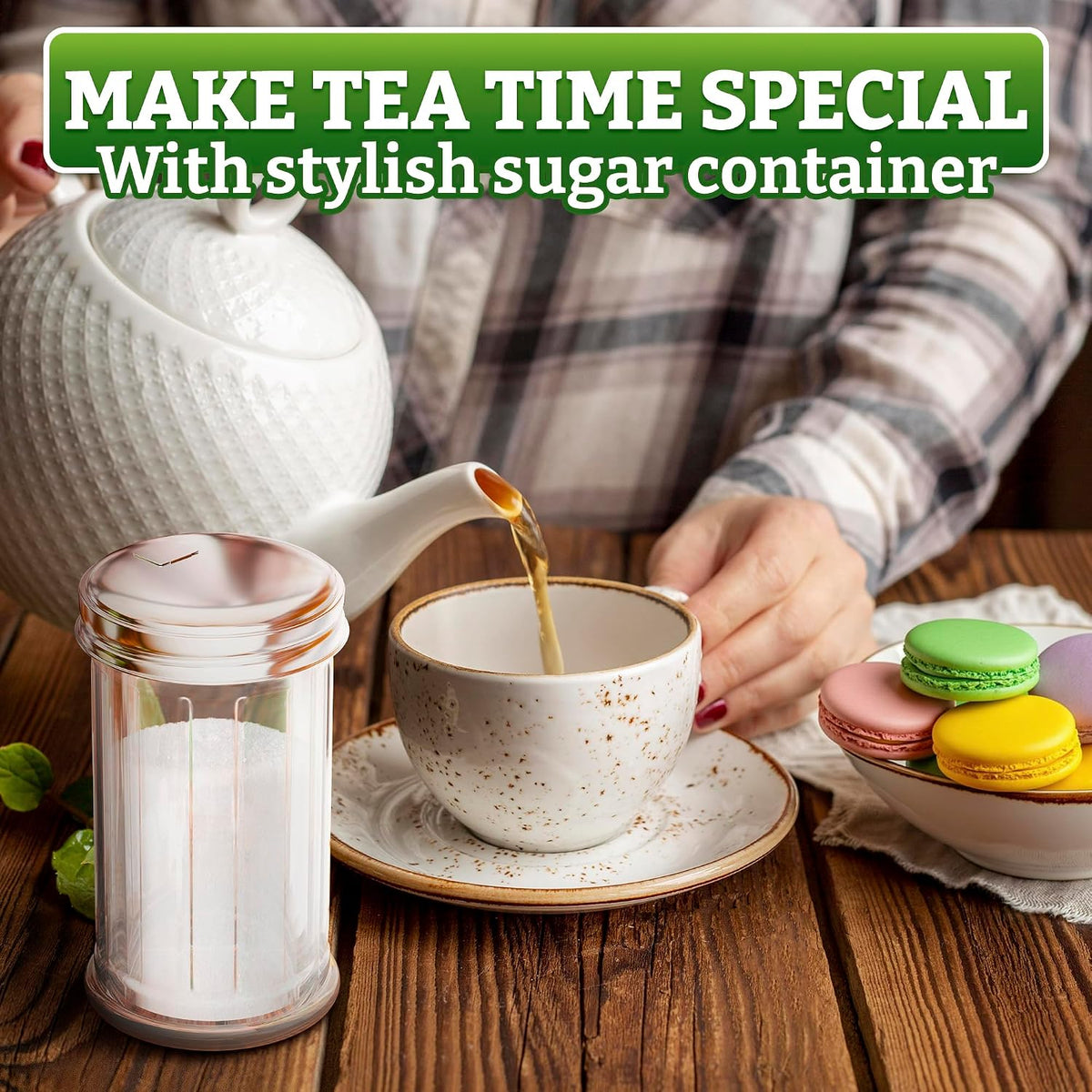12 Oz Glass Sugar Container for Coffee Bar, with Pour Spout