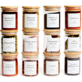 Glass Spice Jars with Labels-12 Pack- 6.8oz- 360 Labels- Spice Containers with Bamboo Lids -Spices Organization for Cabinet-Drawer-Rack-Seasoning containers-herbs- Organizer-Spices Bottles