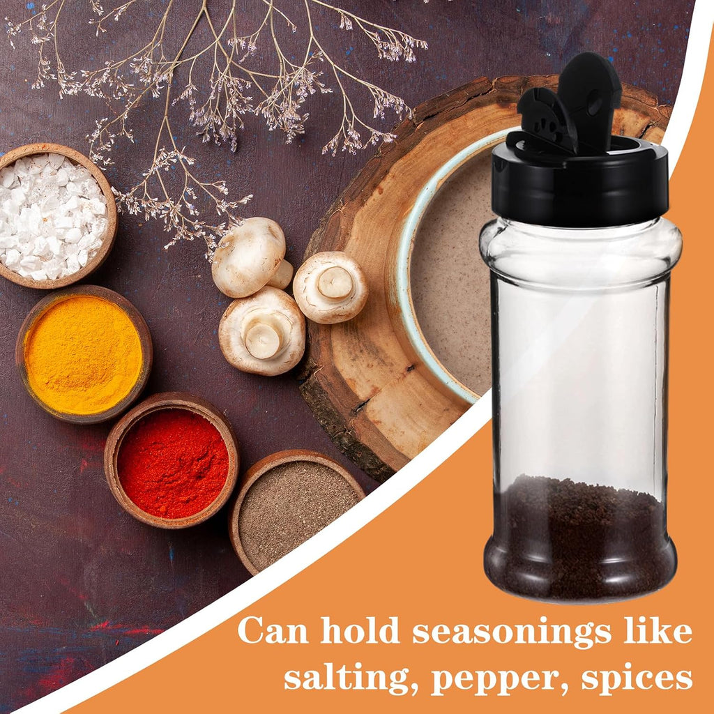 48 Pack Clear Plastic Spice Jars with Label and Shaker Lids Empty Spice Bottles Seasoning Containers Seasoning Jars Shaker Condiment Pots for Pepper Powders 3.4 oz