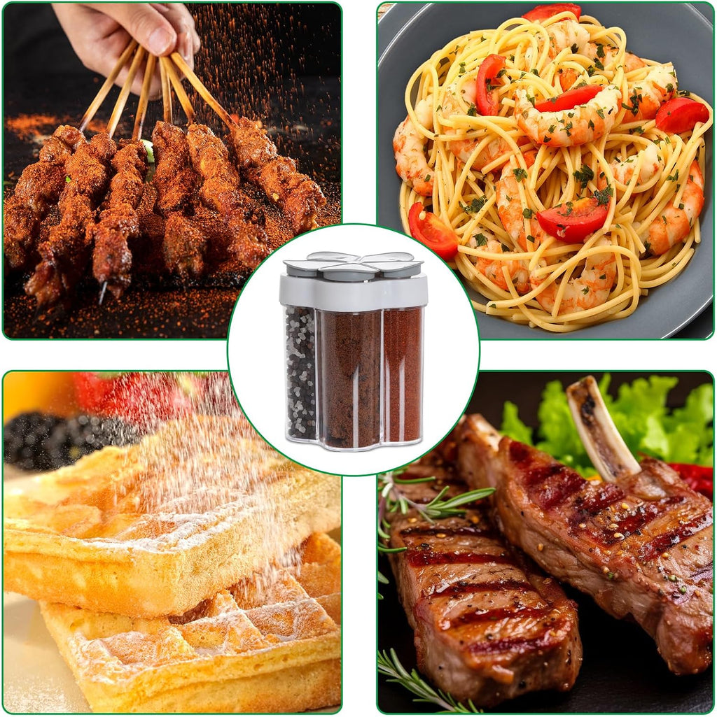 5 in 1 Salt and Pepper Shaker Travel Container Camping Seasoning Shaker