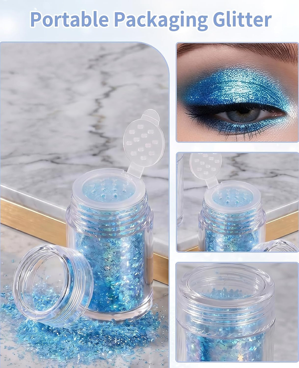 24PCS Loose Powder Containers, 10 ml Clear Small Travel Cosmetic Seasoning Dispenser Bottle with Labels