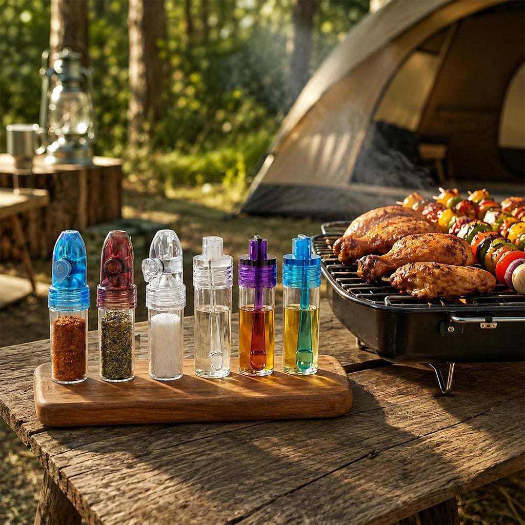 15PCS Portable Spice Dispenser Set, Mini Seasoning Bottles