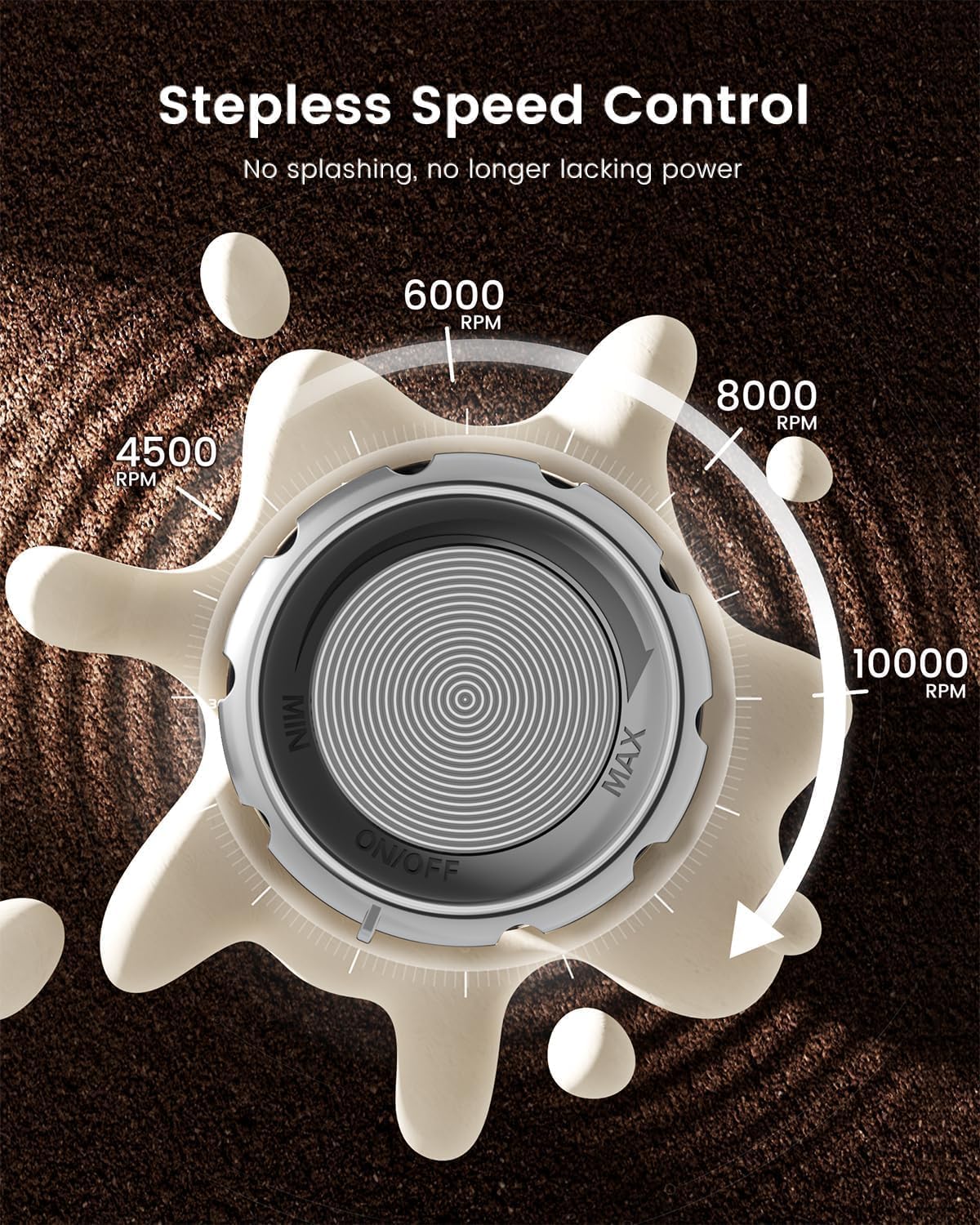 Maestri House LunaFro Max Rechargeable Milk Frother,Stepless Speed Control